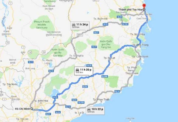 Khám phá xem Sài gòn Phú Yên bao nhiêu KM?